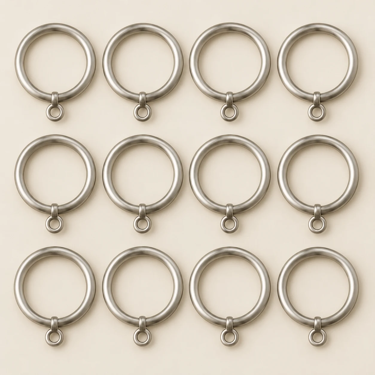 Brushed curtain rings